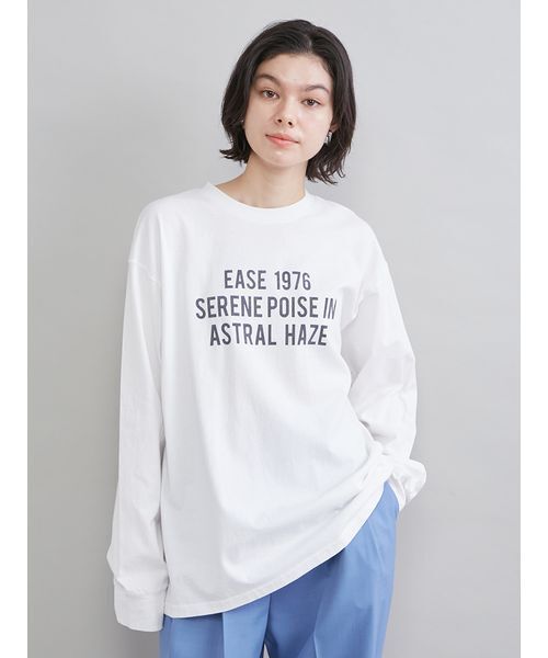 Mila Owen(ミラオーウェン)の「3段ロゴグラフィックロングTシャツシャツ(Tシャツ/カットソー・レディース・ホワイト/ピンク/クリーム・F)」の4枚目の写真