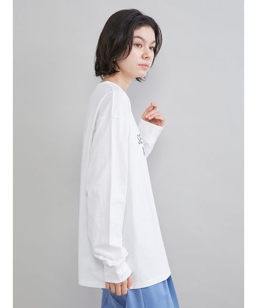Mila Owen(ミラオーウェン)の「3段ロゴグラフィックロングTシャツシャツ(Tシャツ/カットソー・レディース・ホワイト/ピンク/クリーム・F)」の6枚目の写真
