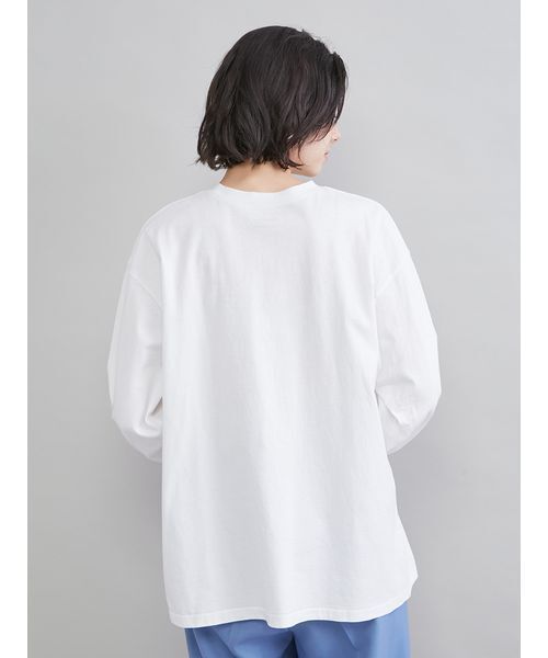 Mila Owen(ミラオーウェン)の「3段ロゴグラフィックロングTシャツシャツ(Tシャツ/カットソー・レディース・ホワイト/ピンク/クリーム・F)」の7枚目の写真