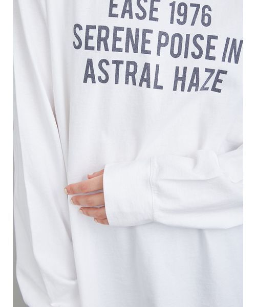 Mila Owen(ミラオーウェン)の「3段ロゴグラフィックロングTシャツシャツ(Tシャツ/カットソー・レディース・ホワイト/ピンク/クリーム・F)」の9枚目の写真