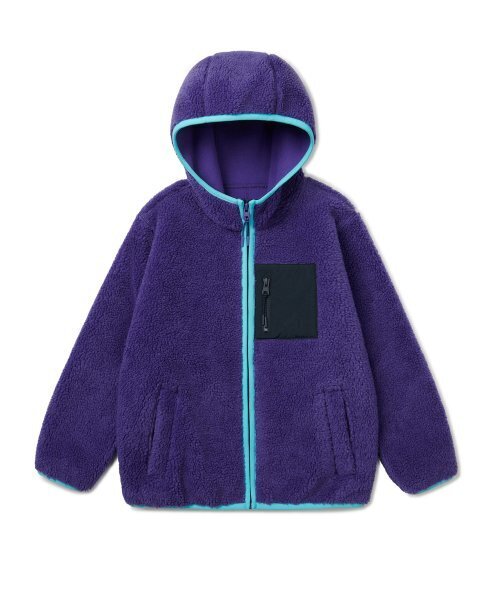 MUSINSA STANDARD KIDS（ムシンサスタンダードキッズ）の「フード付きシェルパフリースジャケット[パープル]（ブルゾン・レディース・その他・100/110/120/130/140/150）」の2枚目の写真