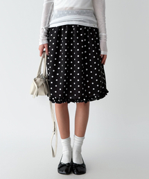 THE GREEN LAB（ザグリーンラボ）の「ドットフリルスカート[ブラック]（スカート）」