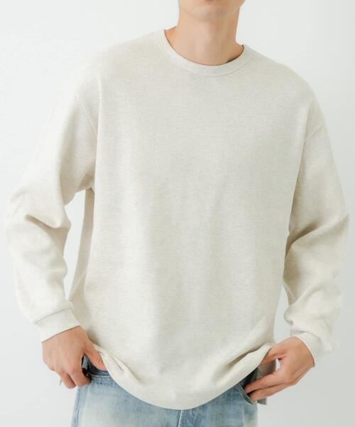 URBAN RESEARCH(アーバンリサーチ)の「『UR TECH』度詰めワッフルロングスリーブ(Tシャツ/カットソー・メンズ・ライトグレー/ブラック/ホワイト/オートミール・SMALL/X-LARGE/LARGE/MEDIUM)」の12枚目の写真