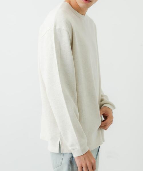 URBAN RESEARCH(アーバンリサーチ)の「『UR TECH』度詰めワッフルロングスリーブ(Tシャツ/カットソー・メンズ・ライトグレー/ブラック/ホワイト/オートミール・SMALL/X-LARGE/LARGE/MEDIUM)」の13枚目の写真