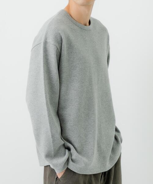 URBAN RESEARCH(アーバンリサーチ)の「『UR TECH』度詰めワッフルロングスリーブ(Tシャツ/カットソー・メンズ・ライトグレー/ブラック/ホワイト/オートミール・SMALL/X-LARGE/LARGE/MEDIUM)」の6枚目の写真