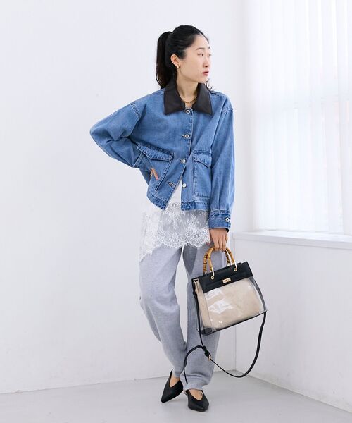 le.coeur blanc（ルクールブラン）の「裾レースキャミブラウス（シャツ/ブラウス・レディース・ブラック/オフホワイト・38）」の5枚目の写真