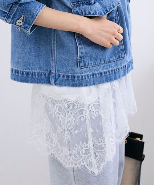 le.coeur blanc（ルクールブラン）の「裾レースキャミブラウス（シャツ/ブラウス・レディース・ブラック/オフホワイト・38）」の9枚目の写真