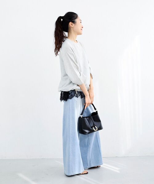 le.coeur blanc（ルクールブラン）の「裾レースキャミブラウス（シャツ/ブラウス・レディース・ブラック/オフホワイト・38）」の14枚目の写真