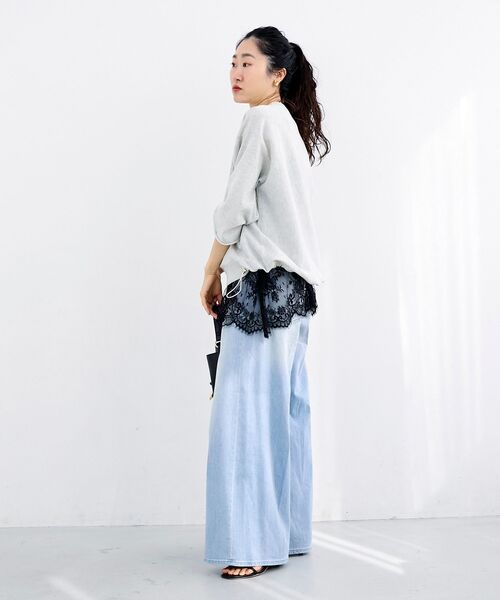 le.coeur blanc（ルクールブラン）の「裾レースキャミブラウス（シャツ/ブラウス・レディース・ブラック/オフホワイト・38）」の16枚目の写真