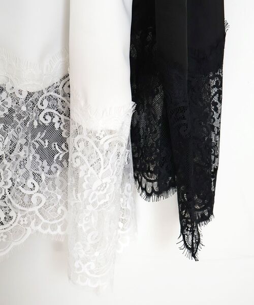 le.coeur blanc（ルクールブラン）の「裾レースキャミブラウス（シャツ/ブラウス・レディース・ブラック/オフホワイト・38）」の20枚目の写真