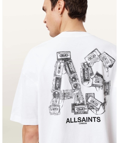 ALLSAINTS（オールセインツ）の「MIXTAPE OVERSIZED GRAPHIC T-SHIRT | MIXTAPE オーバーサイズ グラフィック Tシャツ（Tシャツ/カットソー・メンズ・ホワイト・XS/S/L/XL）」の2枚目の写真
