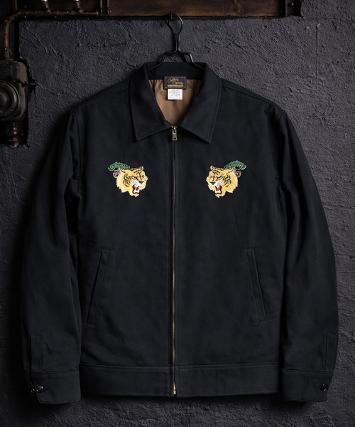Coffee & Cigarettes(コーヒーアンドシガレッツ)の「2D45 TIGER デザイン スイングトップ ジャケット(ブルゾン・メンズ・ブラック・L/XL/M)」の2枚目の写真