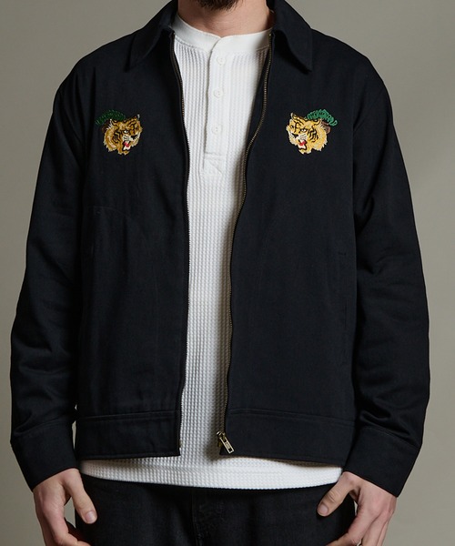 Coffee & Cigarettes(コーヒーアンドシガレッツ)の「2D45 TIGER デザイン スイングトップ ジャケット(ブルゾン・メンズ・ブラック・L/XL/M)」の8枚目の写真