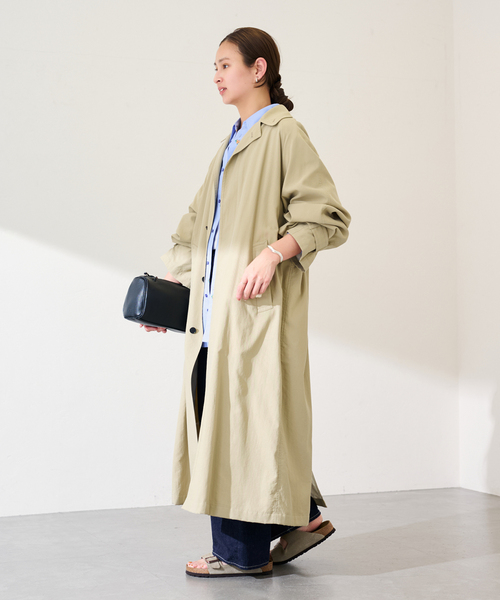 FRAMeWORK（フレームワーク）の「JANE SMITH/ジェーンスミス NYLON TWILL BALMACANコート（ステンカラーコート・レディース・ベージュ・FREE）」の3枚目の写真