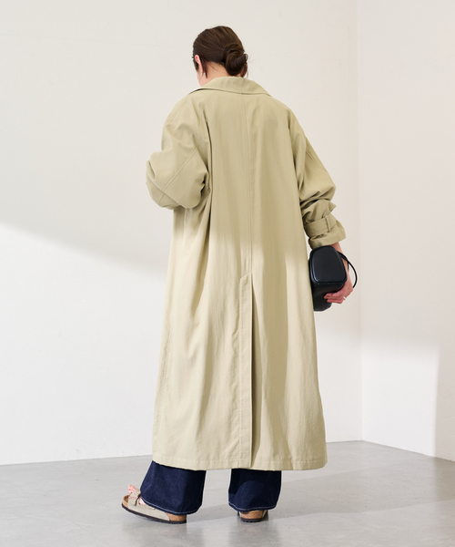 FRAMeWORK（フレームワーク）の「JANE SMITH/ジェーンスミス NYLON TWILL BALMACANコート（ステンカラーコート・レディース・ベージュ・FREE）」の5枚目の写真