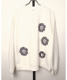 ATELANE/ダンボールポンチ ランダムフラワー刺繍 L/S TEE