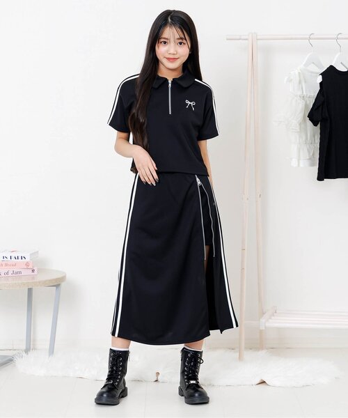 algy（アルジー）の「【セットアップ対応】ラップロングスカパン（スカート・キッズ・グレー/サックスブルー/ブラック・160/150/140/130）」の6枚目の写真