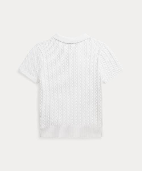 POLO RALPH LAUREN CHILDRENSWEAR（ポロ ラルフ ローレン チルドレンズウェア）の「ミニケーブル コットン ポロ セーター（ニット/セーター・キッズ・ホワイト・L/M/S/XL）」の2枚目の写真