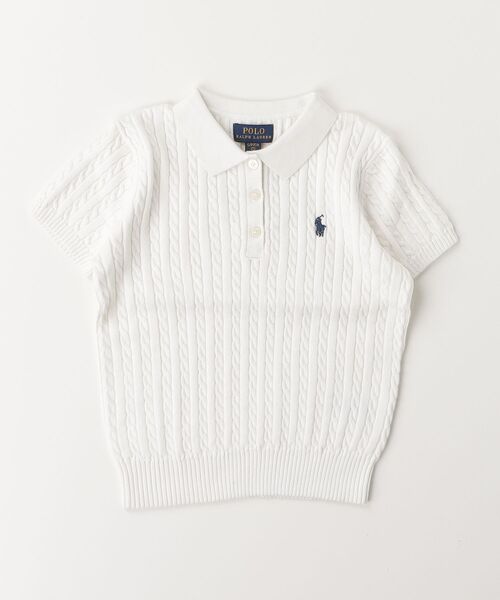 POLO RALPH LAUREN CHILDRENSWEAR（ポロ ラルフ ローレン チルドレンズウェア）の「ミニケーブル コットン ポロ セーター（ニット/セーター・キッズ・ホワイト・L/M/S/XL）」の3枚目の写真