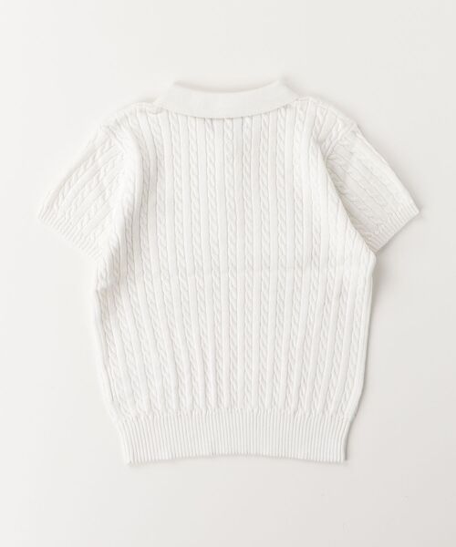 POLO RALPH LAUREN CHILDRENSWEAR（ポロ ラルフ ローレン チルドレンズウェア）の「ミニケーブル コットン ポロ セーター（ニット/セーター・キッズ・ホワイト・L/M/S/XL）」の4枚目の写真