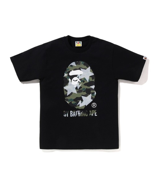 A BATHING APE（アベイシングエイプ）の「STA OVER PRINT 1ST CAMO BY BATHING APE TEE（Tシャツ/カットソー・メンズ・ブラック×グリーン/ホワイト×グリーン/ホワイト×イエロー/ブラック×イエロー・SMALL/XX-LARGE/MEDIUM/XXX-LARGE/X-LARGE/LARGE）」の3枚目の写真
