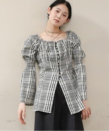 Bab | チェック前開きビスチェ風チュニック(Tシャツ/カットソー)