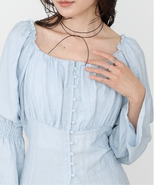 Bab（バブ）の「チェック前開きビスチェ風チュニック（Tシャツ/カットソー・レディース・アイボリー/ブルー/A・M）」の13枚目の写真