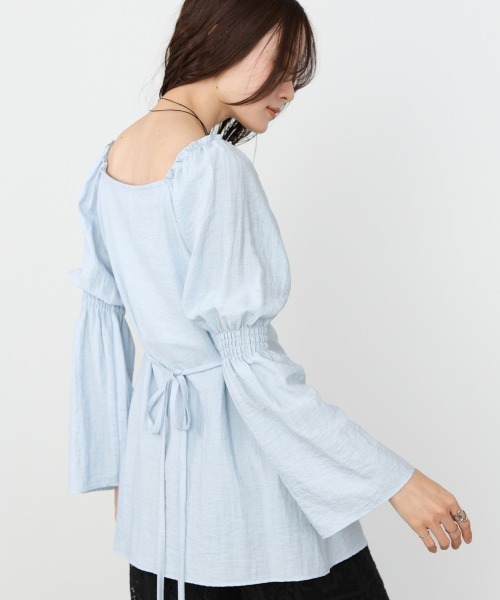 Bab（バブ）の「チェック前開きビスチェ風チュニック（Tシャツ/カットソー・レディース・アイボリー/ブルー/A・M）」の15枚目の写真