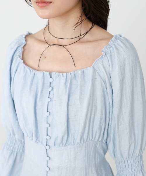 Bab（バブ）の「チェック前開きビスチェ風チュニック（Tシャツ/カットソー・レディース・アイボリー/ブルー/A・M）」の21枚目の写真