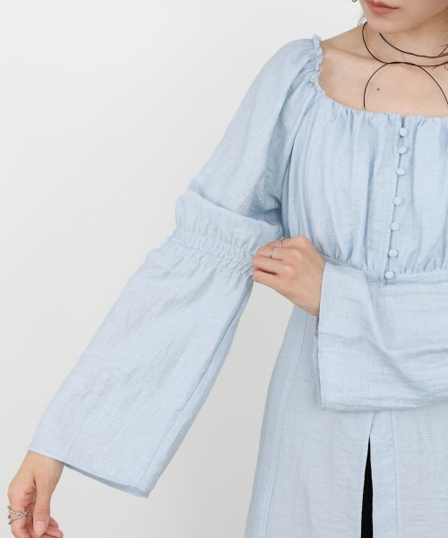Bab(バブ)の「チェック前開きビスチェ風チュニック(Tシャツ/カットソー・レディース・アイボリー/ブルー/A・M)」の22枚目の写真