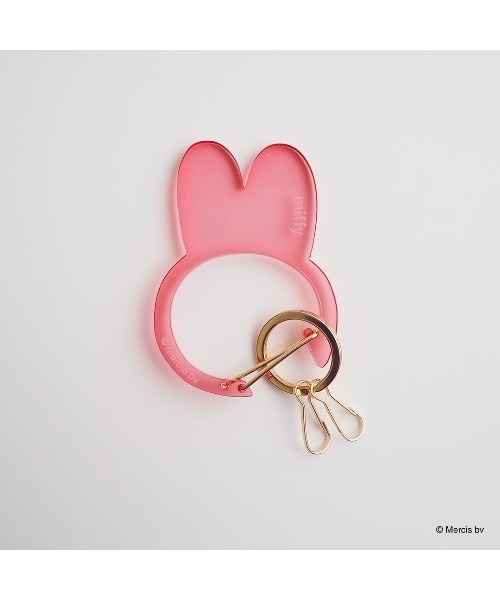 Dick Bruna(ディックブルーナ)の「MIFFY CARABINER フェイスカラビナ(キーホルダー・レディース・アイボリー/ピンク/グレー/ブルー・FREE)」の4枚目の写真