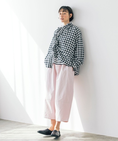 studio CLIP（スタディオクリップ）の「《natural by clip》Cドビーコクーンパンツ（その他パンツ・レディース・ピンク/アイボリー/ブラック・FREE）」の6枚目の写真