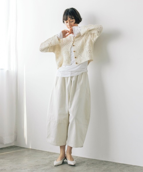 studio CLIP（スタディオクリップ）の「《natural by clip》Cドビーコクーンパンツ（その他パンツ・レディース・ピンク/アイボリー/ブラック・FREE）」の7枚目の写真