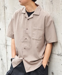 リネンライク 開襟シャツ