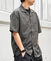 リネンライク 開襟シャツ