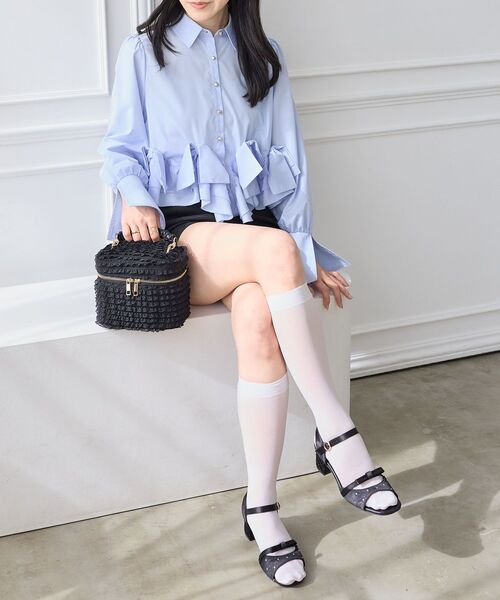 MAJESTIC LEGON（マジェスティックレゴン）の「サテンビジューリボンサンダル（サンダル・レディース・ピンク/アイボリー/ブラック・SMALL/MEDIUM/LARGE/X-LARGE）」の21枚目の写真