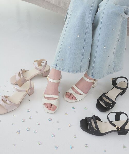 MAJESTIC LEGON（マジェスティックレゴン）の「サテンビジューリボンサンダル（サンダル・レディース・ピンク/アイボリー/ブラック・SMALL/MEDIUM/LARGE/X-LARGE）」の17枚目の写真
