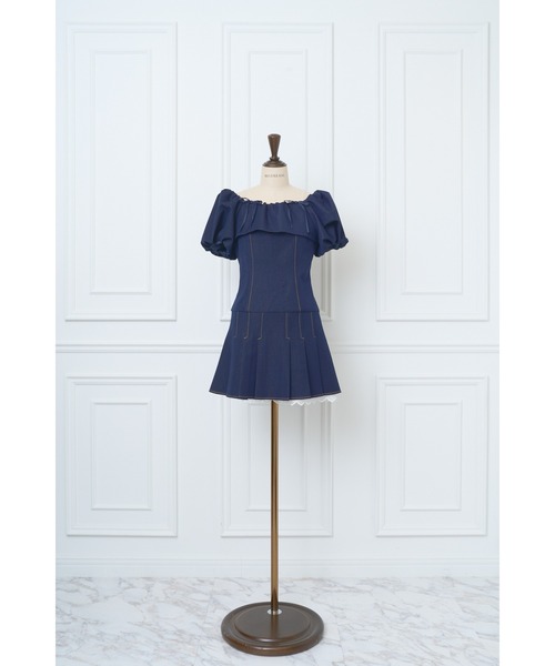 MISTREASS(ミストレアス)の「Denim-like mini dress(テーラードジャケット・レディース・ライトベージュ/ネイビー・FREE)」の17枚目の写真