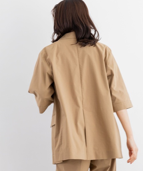 BARNYARDSTORM（バンヤードストーム）の「BARNYARDSTORM / リネンストレッチハーフスリーブジャケット＜セットアップ対応＞（テーラードジャケット・レディース・ブラック/ベージュ・S/M）」の9枚目の写真