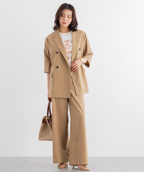 BARNYARDSTORM（バンヤードストーム）の「BARNYARDSTORM / リネンストレッチハーフスリーブジャケット＜セットアップ対応＞（テーラードジャケット・レディース・ブラック/ベージュ・S/M）」の15枚目の写真