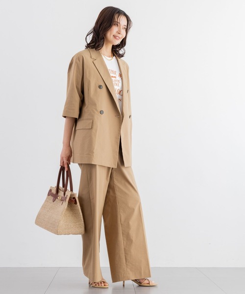 BARNYARDSTORM（バンヤードストーム）の「BARNYARDSTORM / リネンストレッチハーフスリーブジャケット＜セットアップ対応＞（テーラードジャケット・レディース・ブラック/ベージュ・S/M）」の16枚目の写真