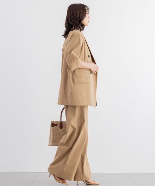 BARNYARDSTORM（バンヤードストーム）の「BARNYARDSTORM / リネンストレッチハーフスリーブジャケット＜セットアップ対応＞（テーラードジャケット・レディース・ブラック/ベージュ・S/M）」の17枚目の写真