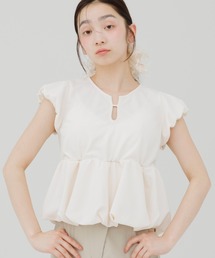 パフスリーブ」に該当するトップス（ホワイト/白色系）ファッション