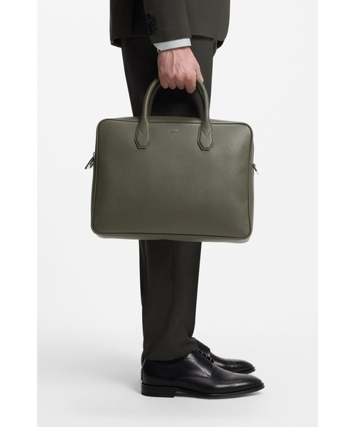 BOSS(ボス)の「グレイン ドキュメントケース ポリッシュメタルロゴ(ビジネスバッグ・メンズ・グリーン・ONESIZE)」の10枚目の写真