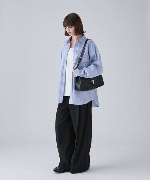 CIASENSE(シアセンス)の「合皮メタルキーロックショルダーバッグ/ハンドバッグ/Faux Leather Metal Key Lock Shoulder Bag/Handbag(ショルダーバッグ・メンズ・ブラック・FREE)」の14枚目の写真