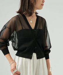 VERMEIL par iena | シアーVネックカーディガン(カーディガン/ボレロ)