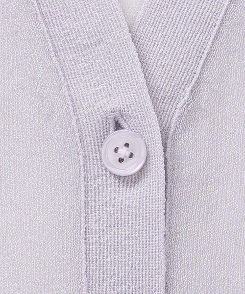 VERMEIL par iena(ヴェルメイユパーイエナ)の「シアーVネックカーディガン(カーディガン/ボレロ・レディース・ブラック/チャコールグレー/ライトグリーン・FREE)」の8枚目の写真