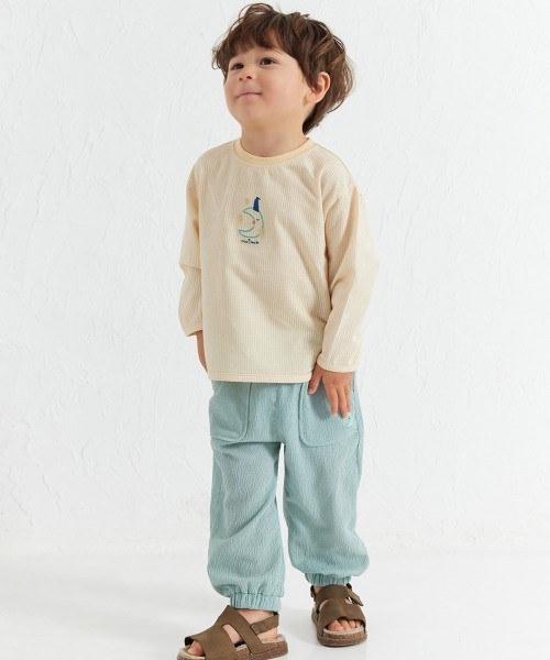 moimoln（モイモルン）の「ムーンライトゆったり9分丈パンツ（その他パンツ・キッズ・ベージュ/ミント・90cm/100cm/110cm/120cm/130cm）」の6枚目の写真