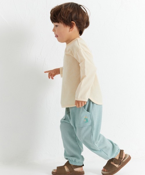 moimoln（モイモルン）の「ムーンライトゆったり9分丈パンツ（その他パンツ・キッズ・ベージュ/ミント・90cm/100cm/110cm/120cm/130cm）」の7枚目の写真