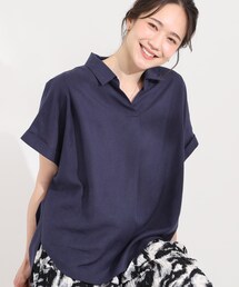 SHOO・LA・RUE（シューラルー）の「【UV/吸水速乾/抗菌防臭】インせず着られる フレンチリネンスキッパーシャツ（シャツ/ブラウス）」